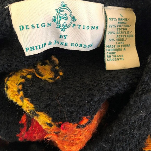 Design Options By Philip & Jane Gordon Pumpkin Fall Halloween Cardigan Large - Picture 7 of 9